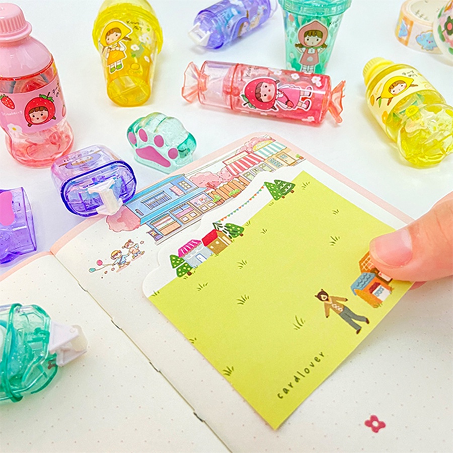 Cuộn Băng Keo Hai Mặt 5mm x5m In Chữ Letit Dễ Thương Trang Trí Sổ Tay DIY