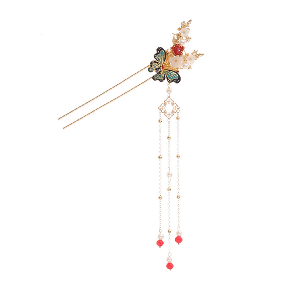 Bộ Trâm Cài Tóc Hình Bướm Đính Ngọc Trai Giả Xinh Xắn Cho Cô Dâu