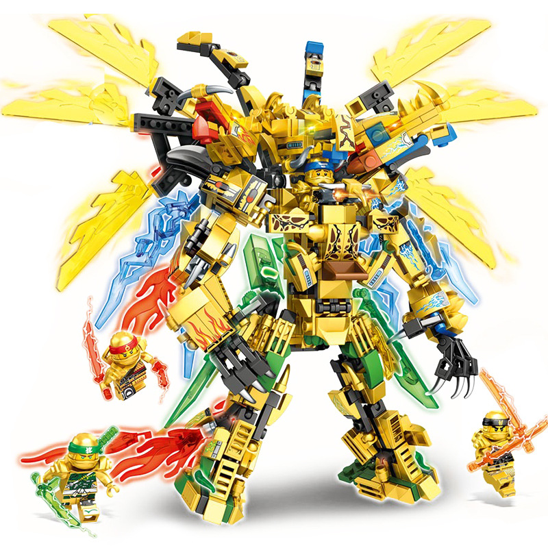 4in1 727pcs Lego Ninjago Set Vàng Saint Seiya Trẻ em Lắp ráp Khối xây dựng Quà tặng