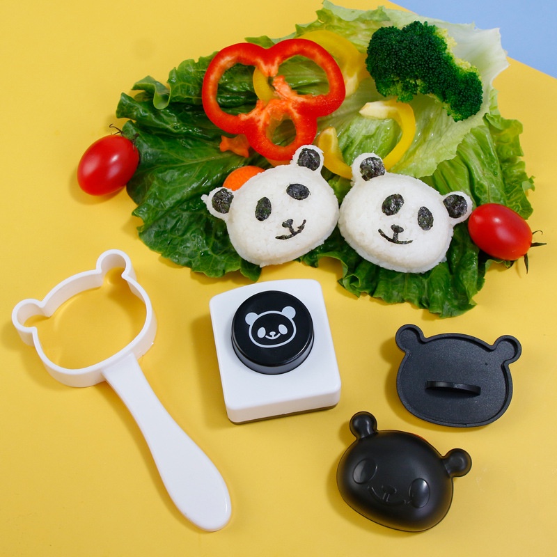 Khuôn Làm Cơm Nắm Hình Gấu Trúc Hoạt Hình Dễ Thương DIY
