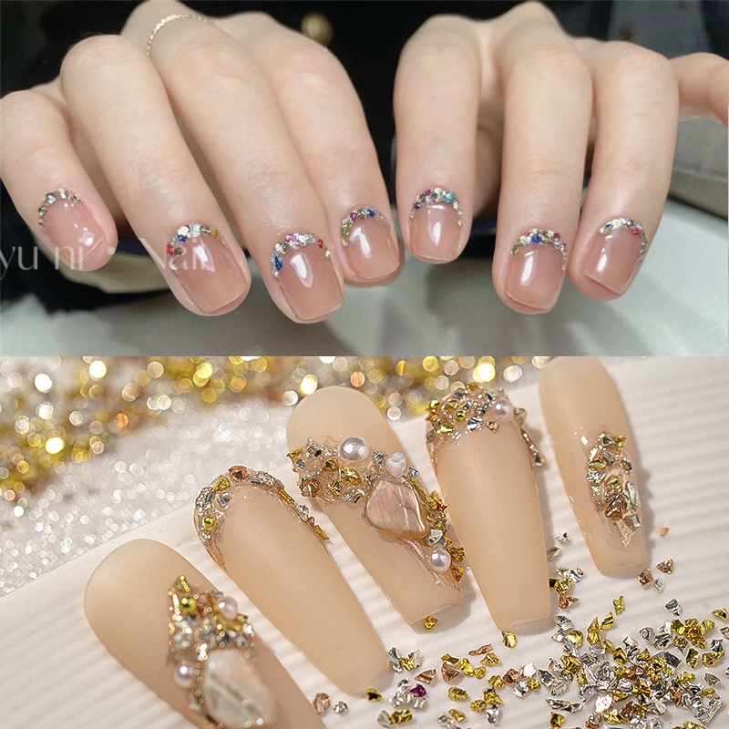 Phụ Kiện Kim Loại Mạ Vàng Đính Móng Tay Trang Trí Nghệ Thuật