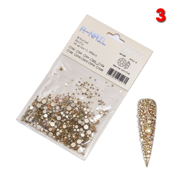 Đá giả Úc Crystal A-Nail mix size (1.440 viên)