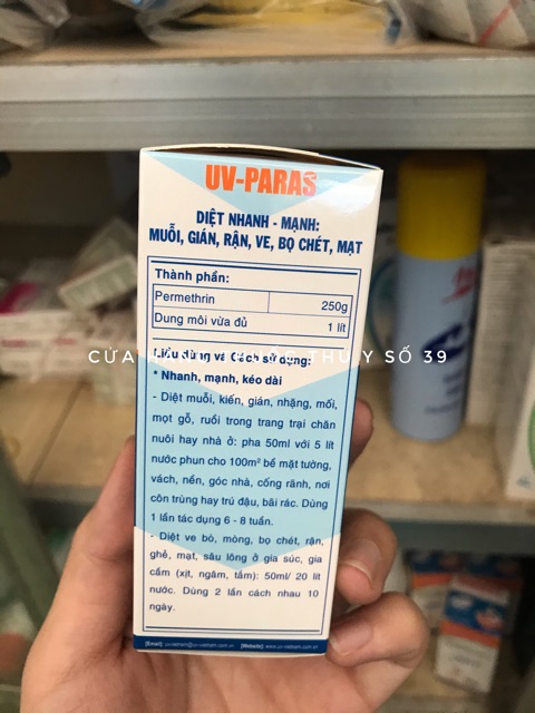 Dung dịch pha nước phun xịt UV-PARAS 50ml