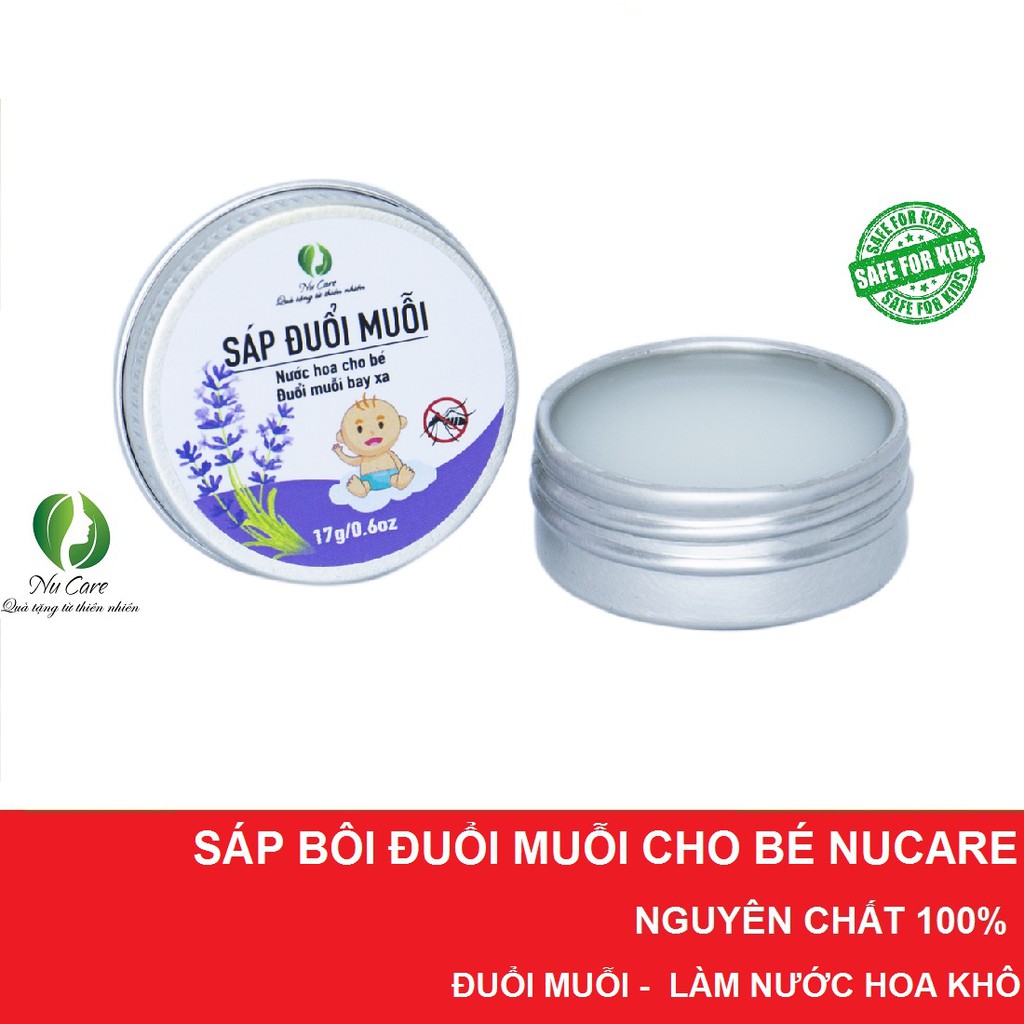 Sáp Bôi Đuổi Muỗi, Chống Muỗi Và Côn Trùng Dạng Nước Hoa Khô Hữu Cơ An Toàn Cho Bé NuCare