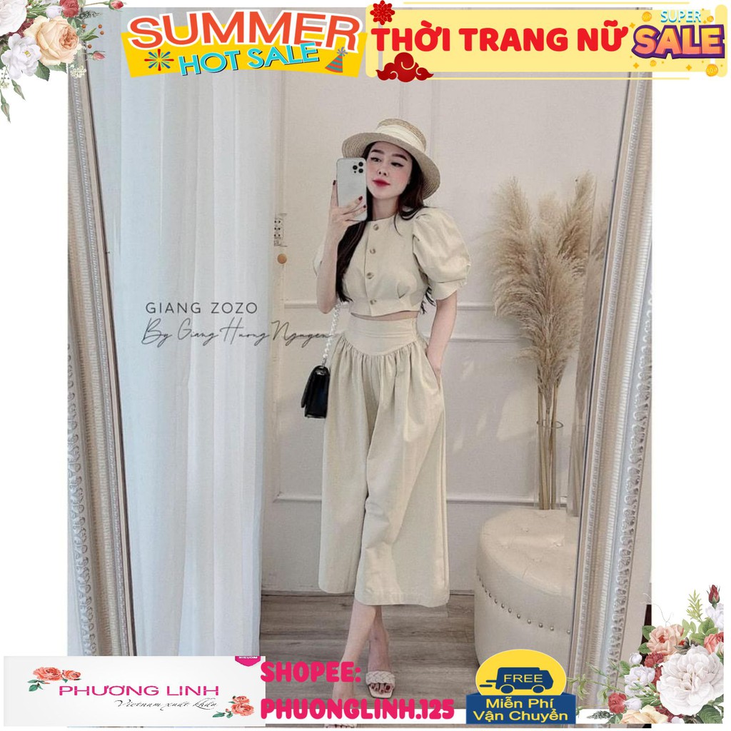SET ÁO BE KHUY MIX QUẦN CẠP CÁCH ĐIỆU CHO NỮ | BigBuy360 - bigbuy360.vn