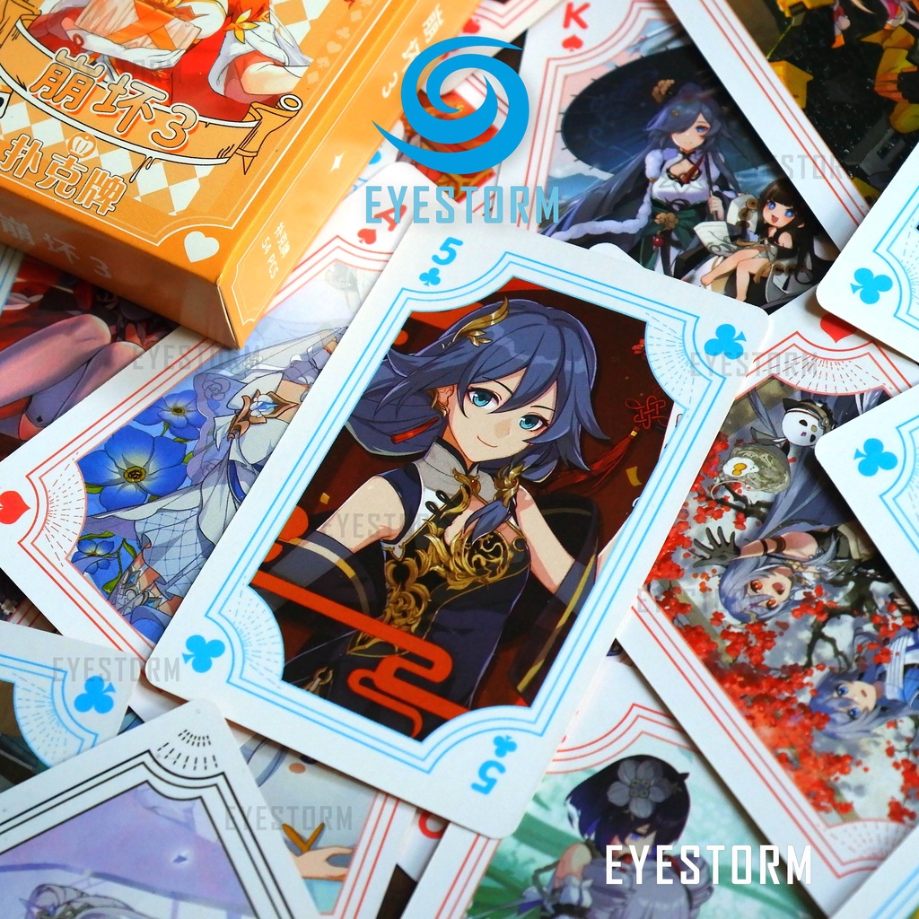 Bài tây anime HONKAI IMPACT 3, tú lơ khơ, manga - Poker S - 54 lá