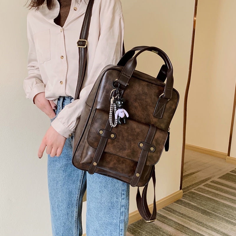 BALO DA vintage - balo đi học dáng vuông thời trang nữ