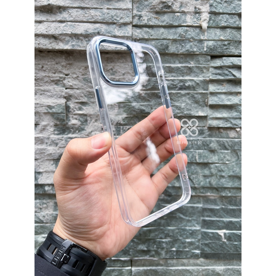 Filada Clear Case ốp lưng trong suốt, viền cam nhôm nguyên khối