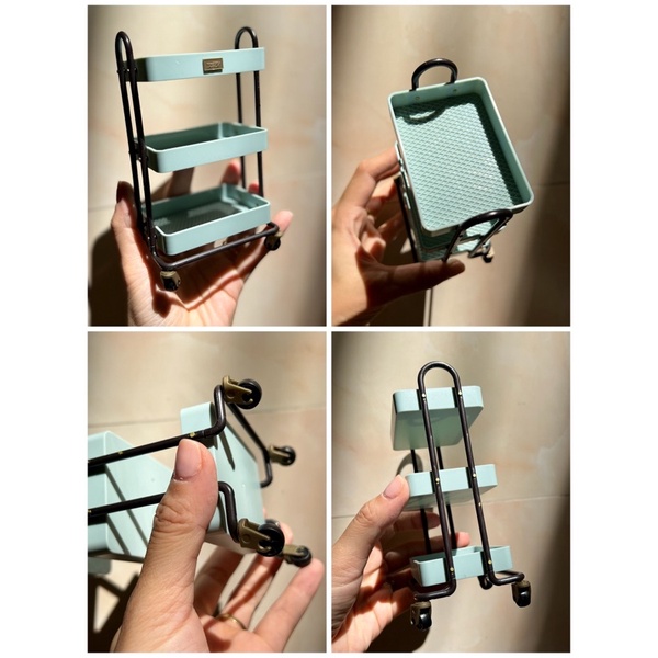 Kệ nhựa ba tầng ikea - Mô hình Mini Dollhouse - Nhà búp bê