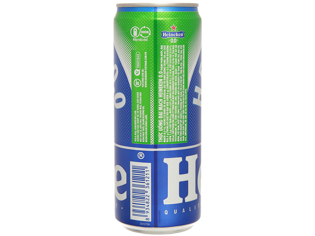 Thùng 24 lon Thức uống đại mạch Heineken 0.0 330ml/lon / Lốc 6 lon Thức uống đại mạch Heineken 0 độ