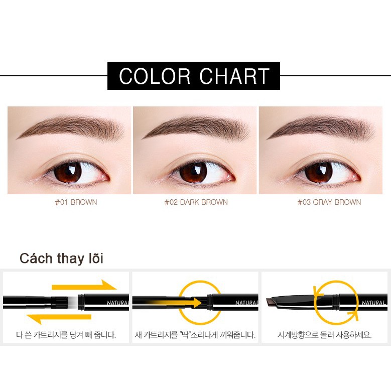 Kẻ mày Eglips Natural Auto Eyebrow (đầu tam giác) 0.3g | BigBuy360 - bigbuy360.vn
