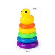 Đồ Chơi Tháp Chồng Vòng Tròn Vịt 5 Vòng 5 Màu + Vịt Vàng