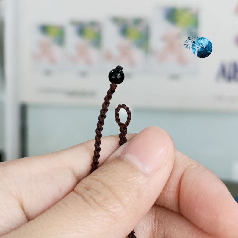 Vòng tay tết dây lu thống đá aventurine cam