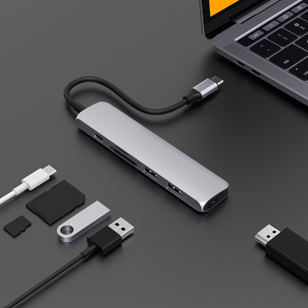 Cổng chuyển HyperDrive BAR 6-in-1 USB-C Hub cho Macbook, iPad, PC &amp; Devices - (HD22E) - Phân phối chính hãng