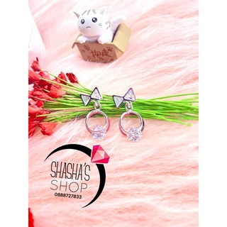 Bông Tai inox B0012 - Nơ Tròn Xink xink bảo hành vĩnh viễn