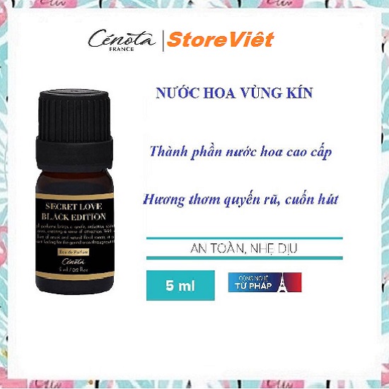 Nước hoa vùng kín Cenota Secret Love Black Edition 5ml - Store Việt
