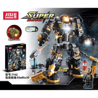 (HÀNG CÓ SẴN) Bộ lắp ráp Lego Marvel Superheroes Ironman USC Hulkbuster Black Steel Armor JisiBricks 7142