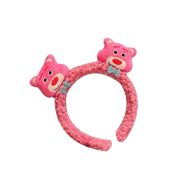 Cài tóc gấu hồng lotso lông xù cute |Hubeshop