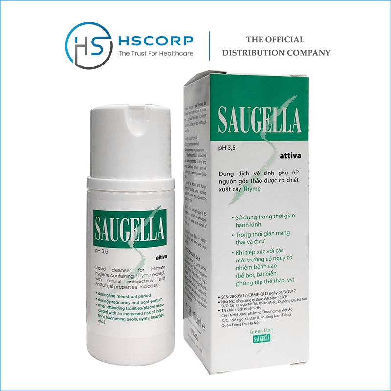Dung dịch vệ sinh phụ nữ Saugella Attiva pH3.5 Italy 100ml
