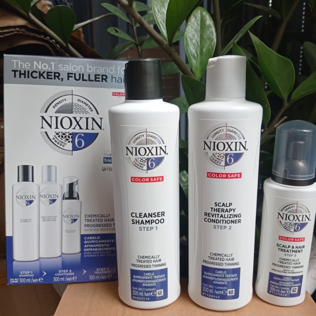 Bộ KIT dầu gội xả và tinh dầu Nioxin chống rụng tóc System 6 300ml 2019