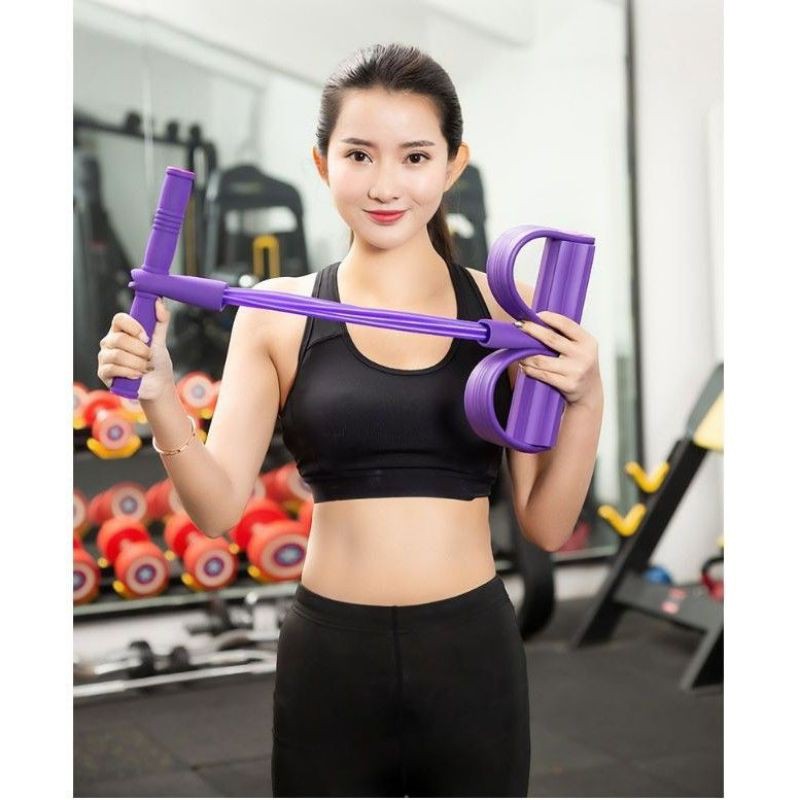 [Freeship] Dây Tập Thể Dục Cao Su 4 Ống Đàn Hồi - Dây Tập Gym Đa Năng