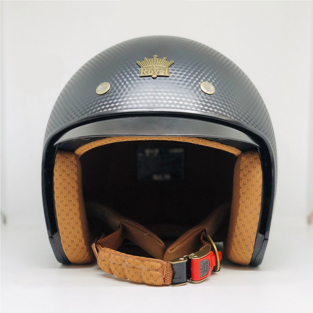 Nón bảo hiểm 3/4 kính âm Royal M139 Đen Carbon