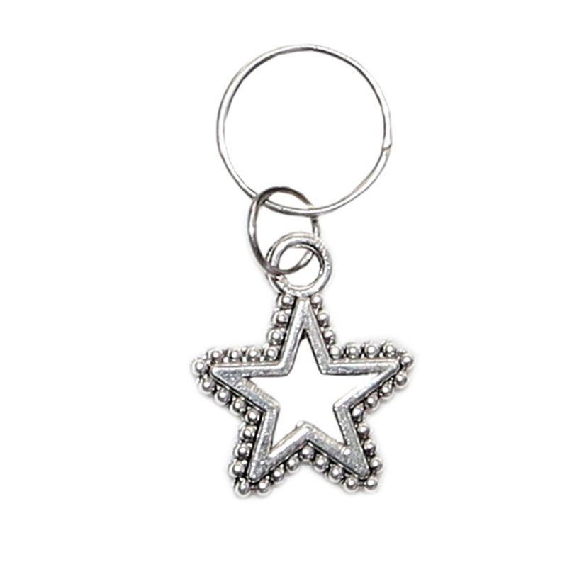 INF 50 Pieces Hair Braid Rings Pendant Charms Silvery Star Leaves Feather Shell Conch Metal Cuffs Headband Decoration Accessories