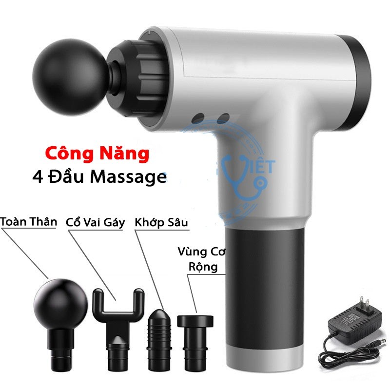 [Hàng Nội Địa] Súng Massage Cầm Tay 4 Chế Độ Rung, Máy Massage Cầm Tay FASCIA GUN- BH 12 Tháng