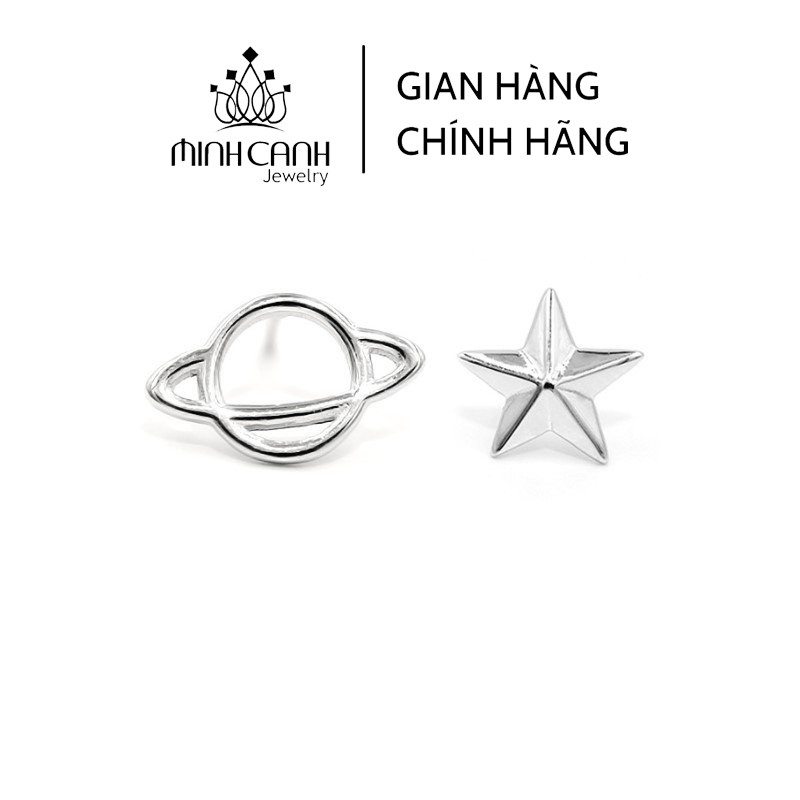 Khuyên Tai Bạc Trái Đất Và Ngôi Sao - Minh Canh Jewelry