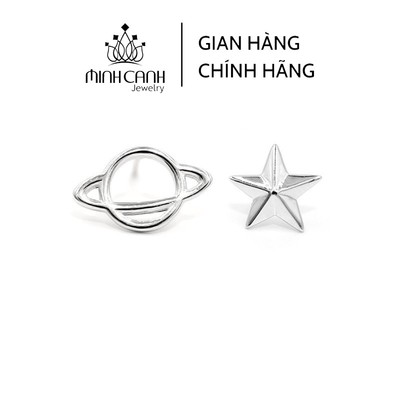 Khuyên Tai Bạc Trái Đất Và Ngôi Sao - Minh Canh Jewelry