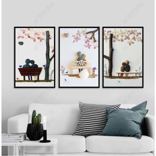 Bộ 3 Tranh Treo Tường Canvas Chủ Đề Tình Yêu Rất Đáng Yêu 30 x 45 cm TTT-0125