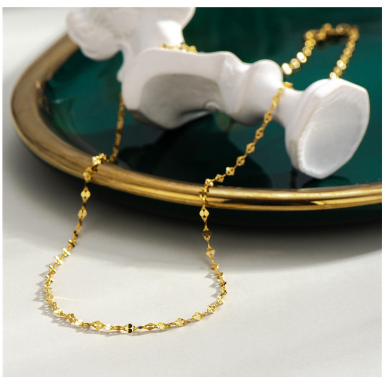 Dây chuyền vàng 18k S925 bạc bảng Anh 2,5mm Phụ kiện vòng cổ cho phụ nữ Chiều dài khác nhau Chuỗi mặt dây chuyền mạ vàng