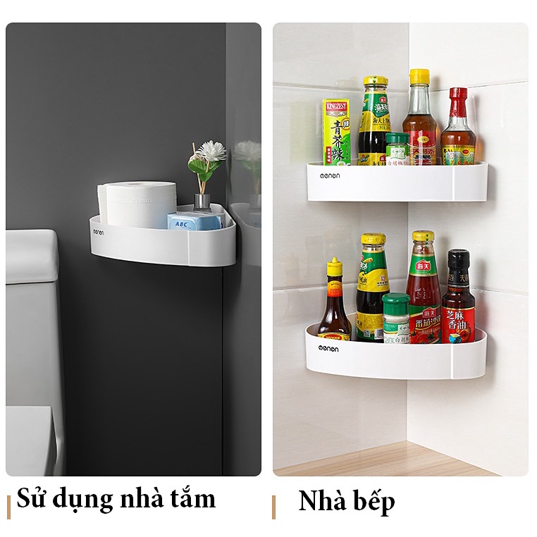 Combo 2 Kệ Góc Để Đồ Nhà Tắm OENON Dán Tường Gạch Men, Giá Để Dầu Gội, Sữa Tắm , Gia Vị Nhà Bếp