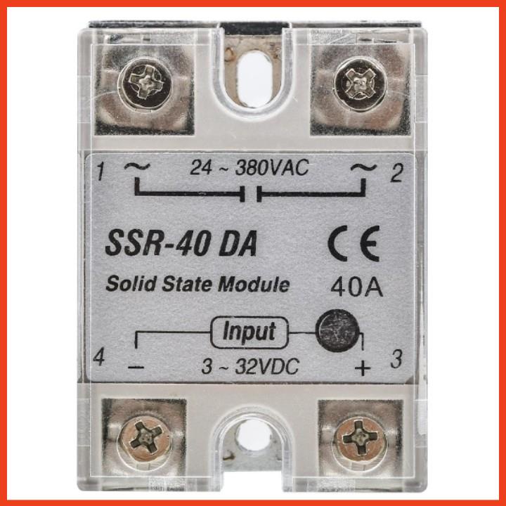 Rơ le bán dẫn SSR-40DA, SSR-75DA, SSR-100DA loại 1 pha điện áp đầu vào từ 3-32VDC thành điện áp 24-380VAC đầu ra
