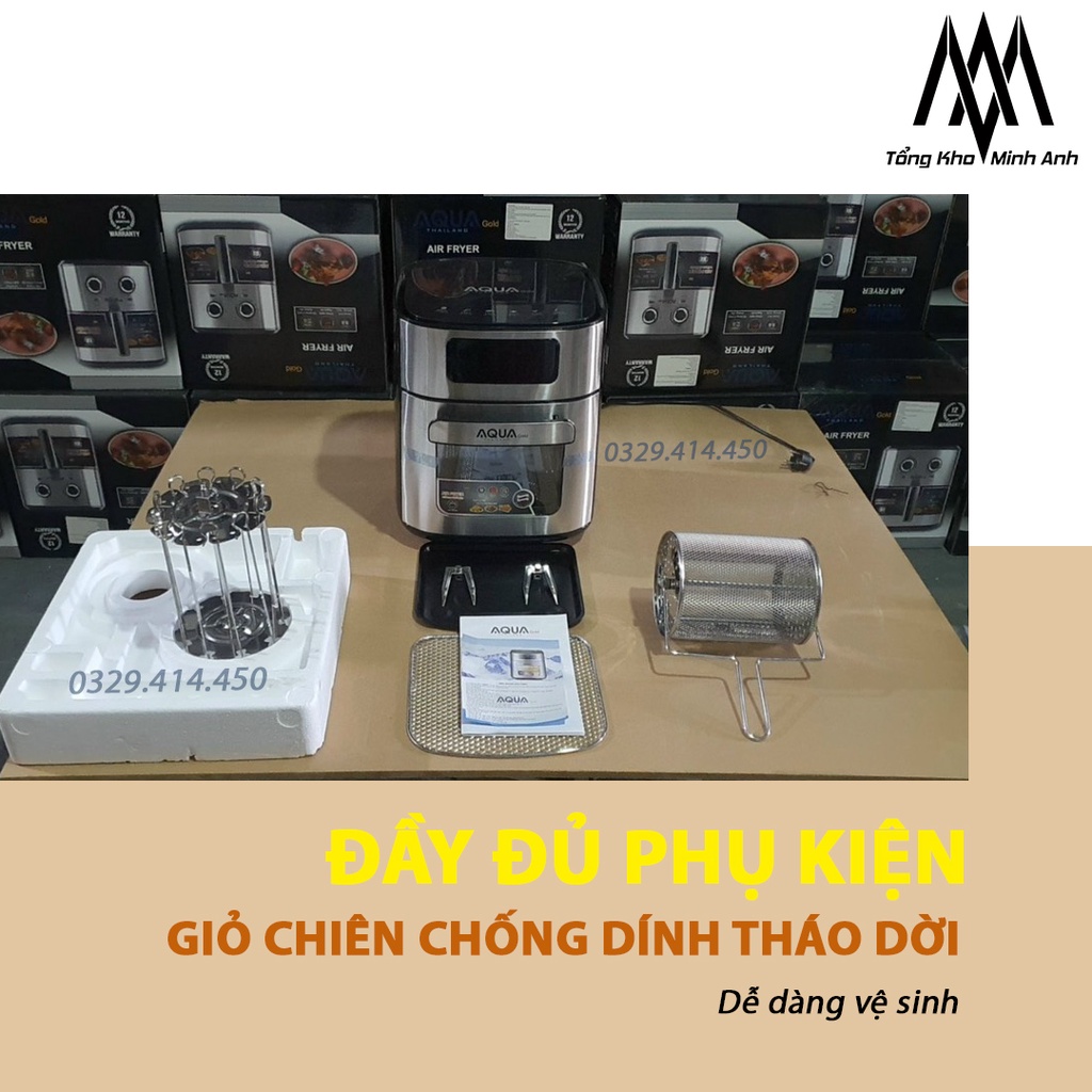 Nồi chiên không dầu AQUA - Nồi chiên Aqua Gold 9.5L  - Công nghệ Rapid Air  - Hàng chính hãng