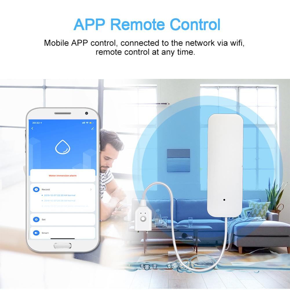 🍒NG Trang chủ Báo động Rò rỉ nước Báo động WIFI độc lập Cảm biến rò rỉ nước Hệ thống cảnh báo an ninh