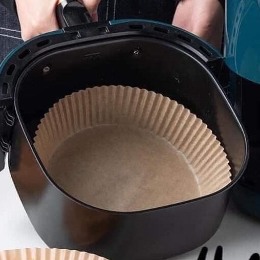 (Bộ 10) Khay giấy nến lót nồi chiên không dầu dạng Đĩa cỡ lớn 24cm mã 20100