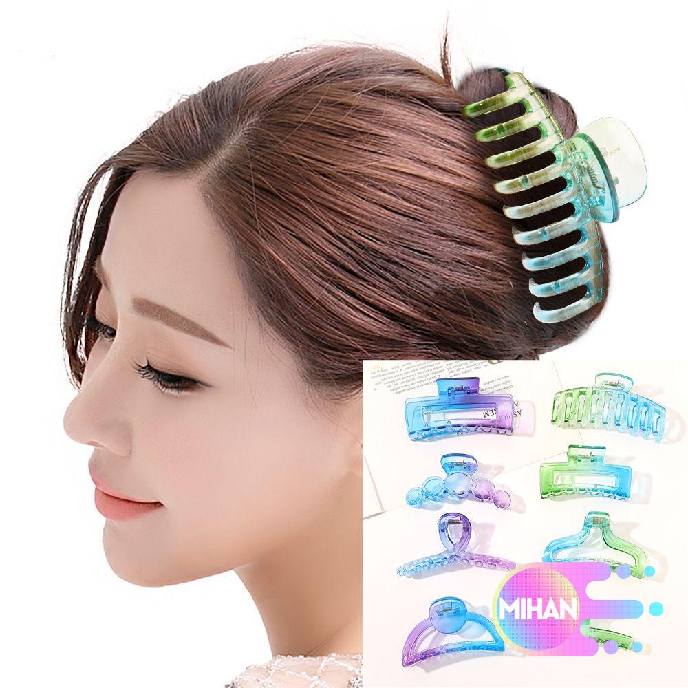 Kẹp tóc hình cá mập màu gradient trong suốt phong cách Hàn Quốc MIHAN1