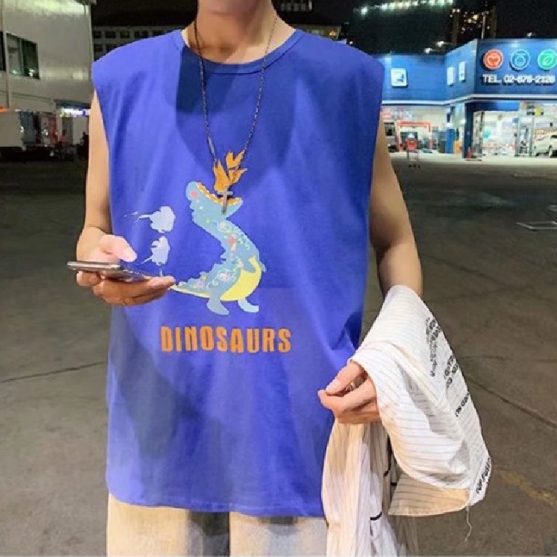 Áo Ba Lỗ Nam In Hình Hoạt Hình Size M-5XL Phong Cách Hàn Quốc Thời Trang