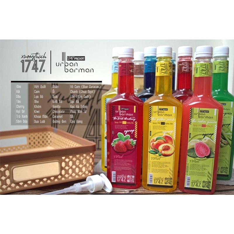 Siro Syrup Urban Barman các vị 730ml