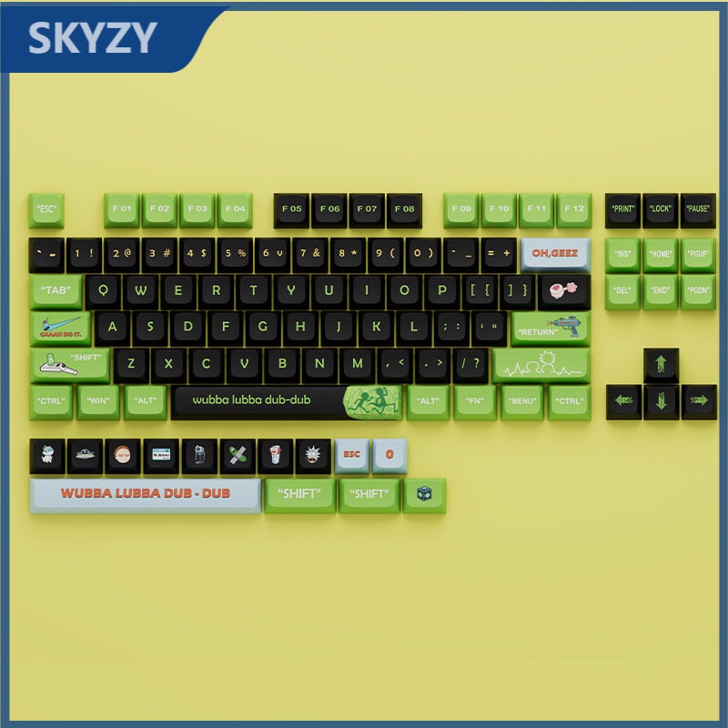 Rick và Morty Keycaps XDA Profile Anime dễ thương PBT Dye Sub Bàn phím cơ học Keycap