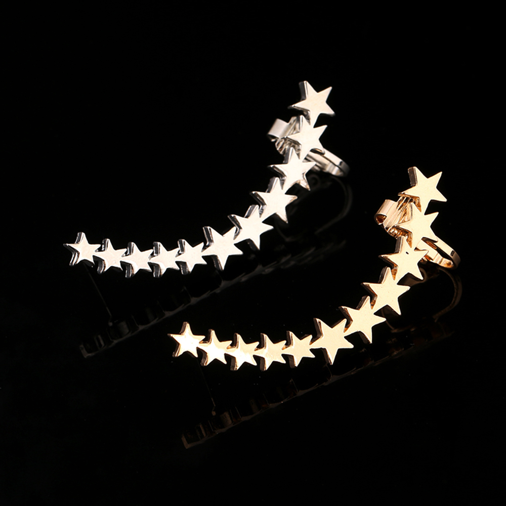 Cặp khuyên vành tai/ Khuyên vành tai đơn nhiều kiểu dáng tùy chọn đính đá nhân tạo thời trang dành cho nữ