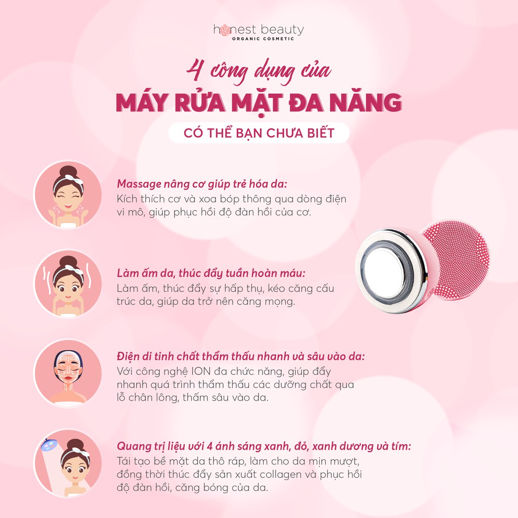 Máy rửa mặt massage, làm sạch, nâng cơ, trẻ hóa da Honest Beauty | BigBuy360 - bigbuy360.vn