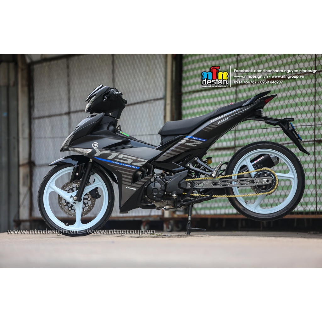 Tem rời Exciter 150 y15zr đen nhám , tem 3 lớp cao cấp