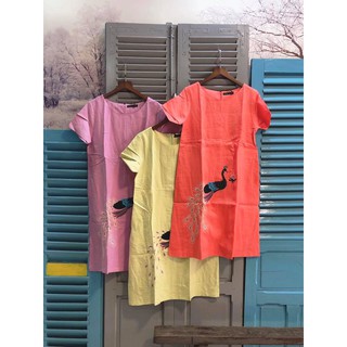 Đầm Linen Nữ Suông Thêu Công Freesize