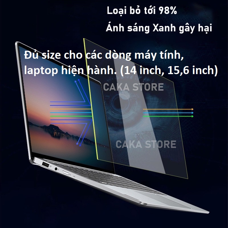 ✟▫Kính cường lực trong suốt lọc tất cả Ánh sáng Xanh, Tia UV gây hại dành cho Laptop | Bảo vệ mắt hiệu quả lên tới 98%