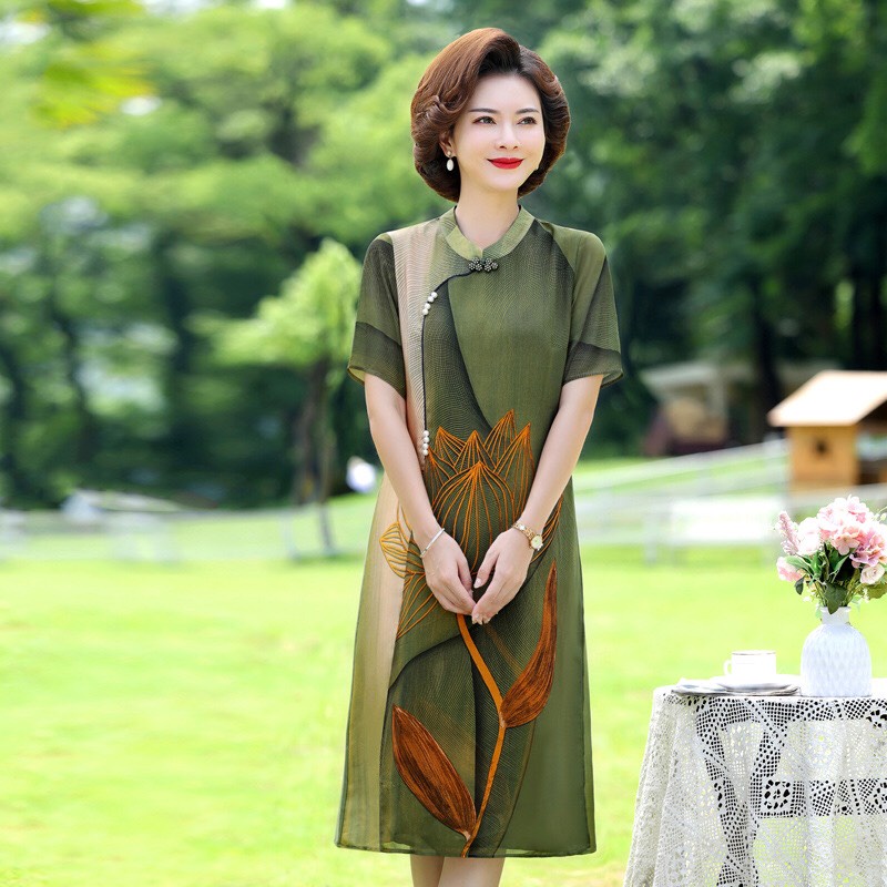 ❣️Đầm Trung Niên❣️ Váy Trung Niên Cho Mẹ Đi Tiệc, Đầm Cho Mẹ Cao Cấp Sang Trọng