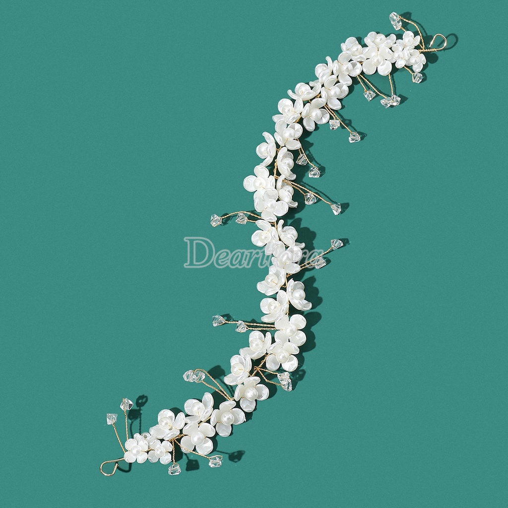 Vòng Hoa Đội Đầu Hình Vỏ Sò Đính Ngọc Trai Thời Trang Cho Nữ