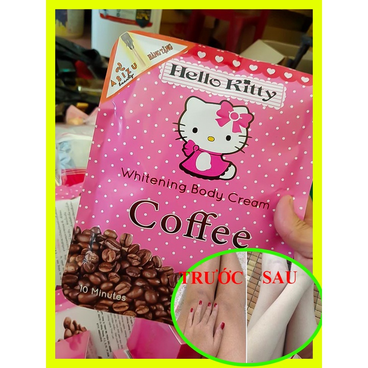 Tắm trắng CAFE Kitty cho Body - Bật mạnh 2 tone da Trắng nhanh - Chuyên da chai lì đen sạm - Nhả nắng sau khi đi biển