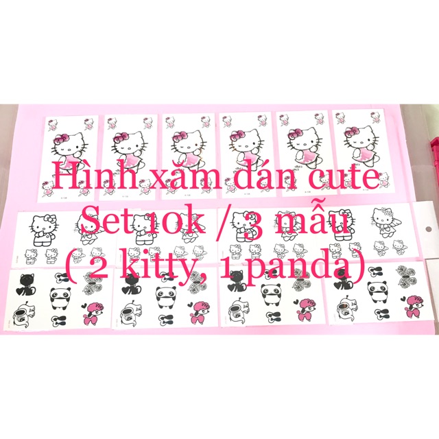 Set 3 tấm hình xăm cute